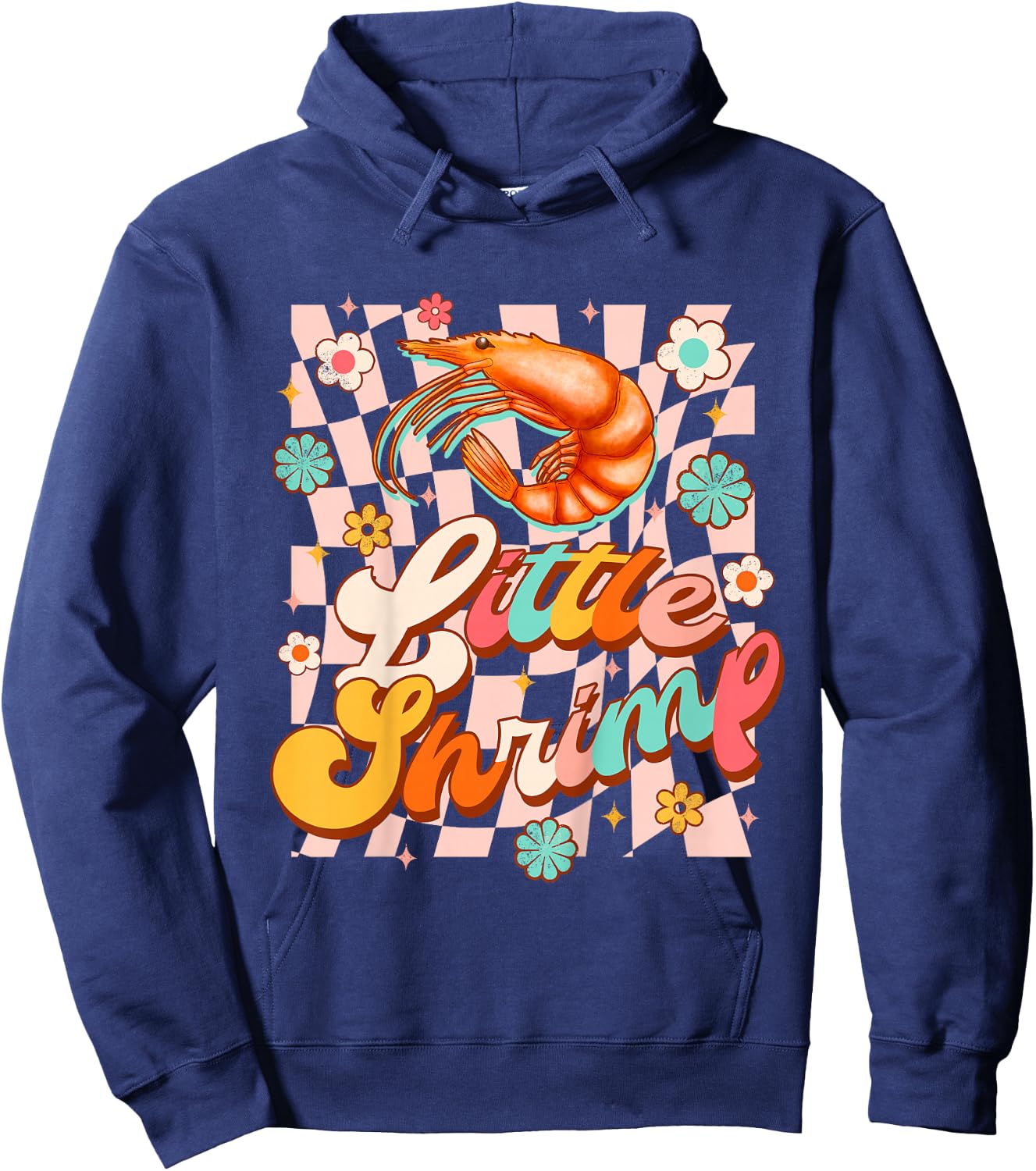 Kids Baby Shower Cute Shrimp Seafood Lover Little Shrimp Toddler Hoodie - Hoodie | Navy
