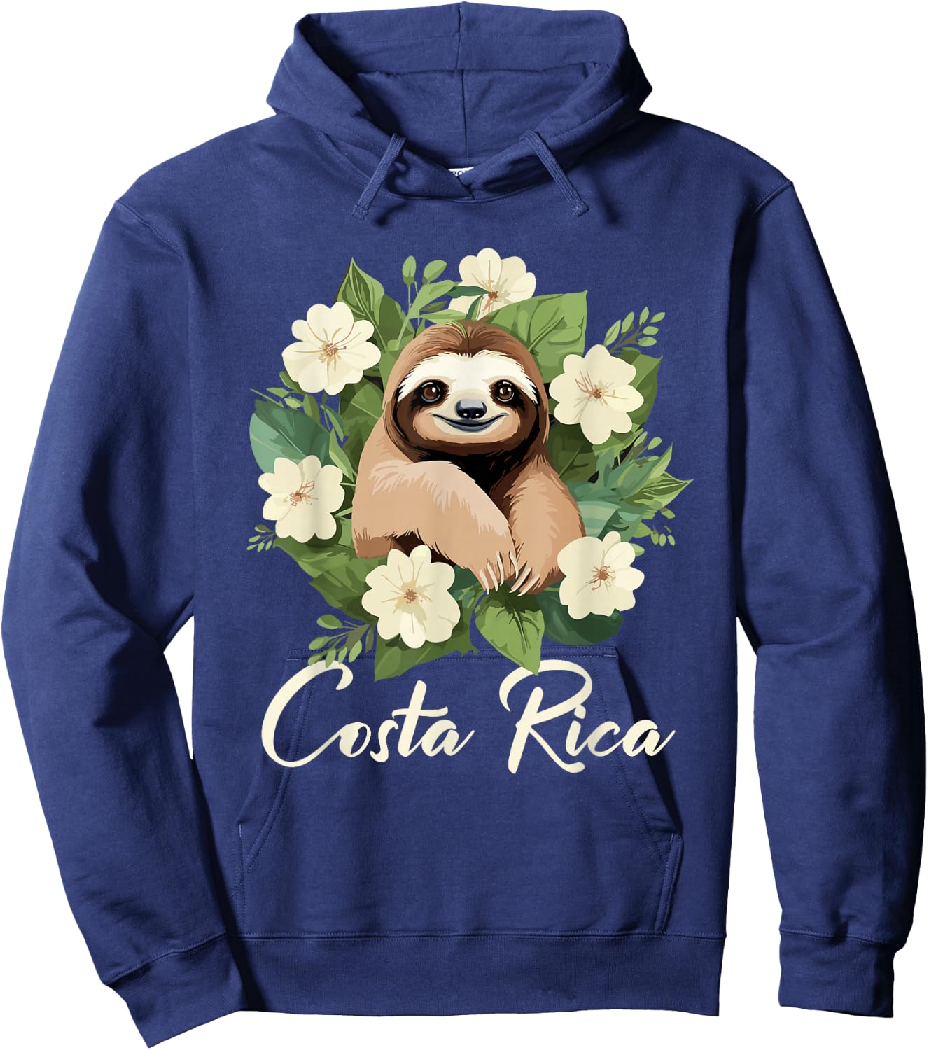Costa Rica Tropical Sloth Hoodie - Hoodie | Navy