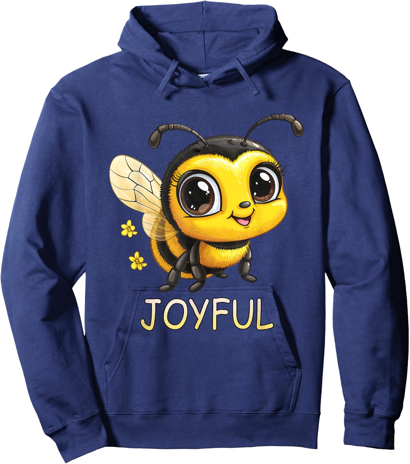 Cute Inspirational Be Joyful Bumble Bee Hoodie - Hoodie | Navy