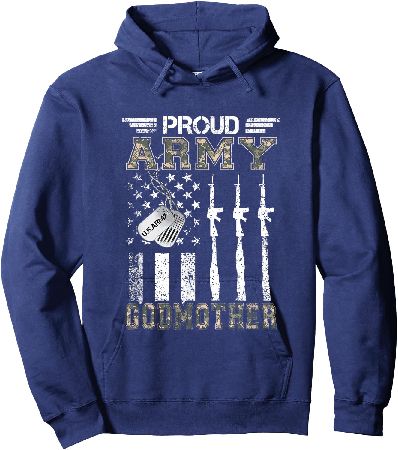 Proud Army Godmother US Army Godmother Gifts Army Graduation Hoodie - Hoodie | Navy