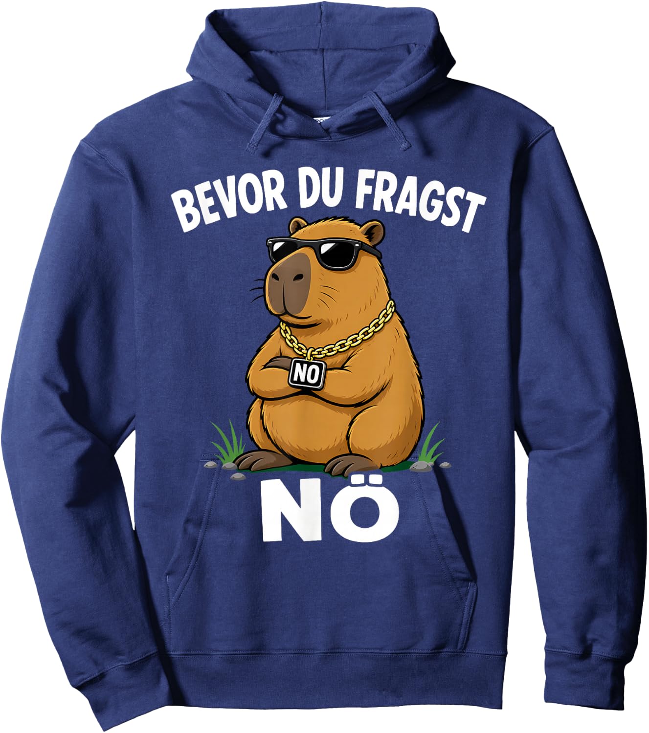 Lustige Capybara Bevor Du Fragst Nein Nö Hoodie - Hoodie | Navy
