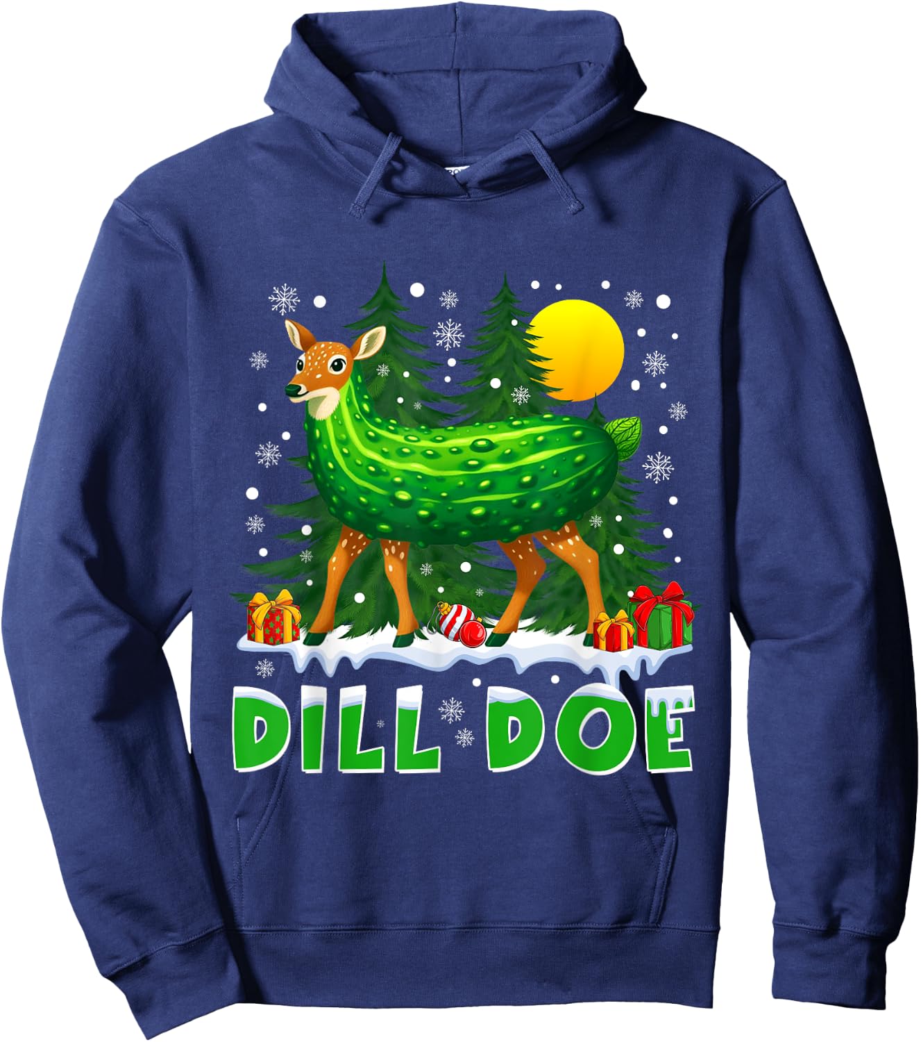Dill Doe Pickle Funny Inappropriate Christmas Adult Humor Hoodie - Hoodie | Navy