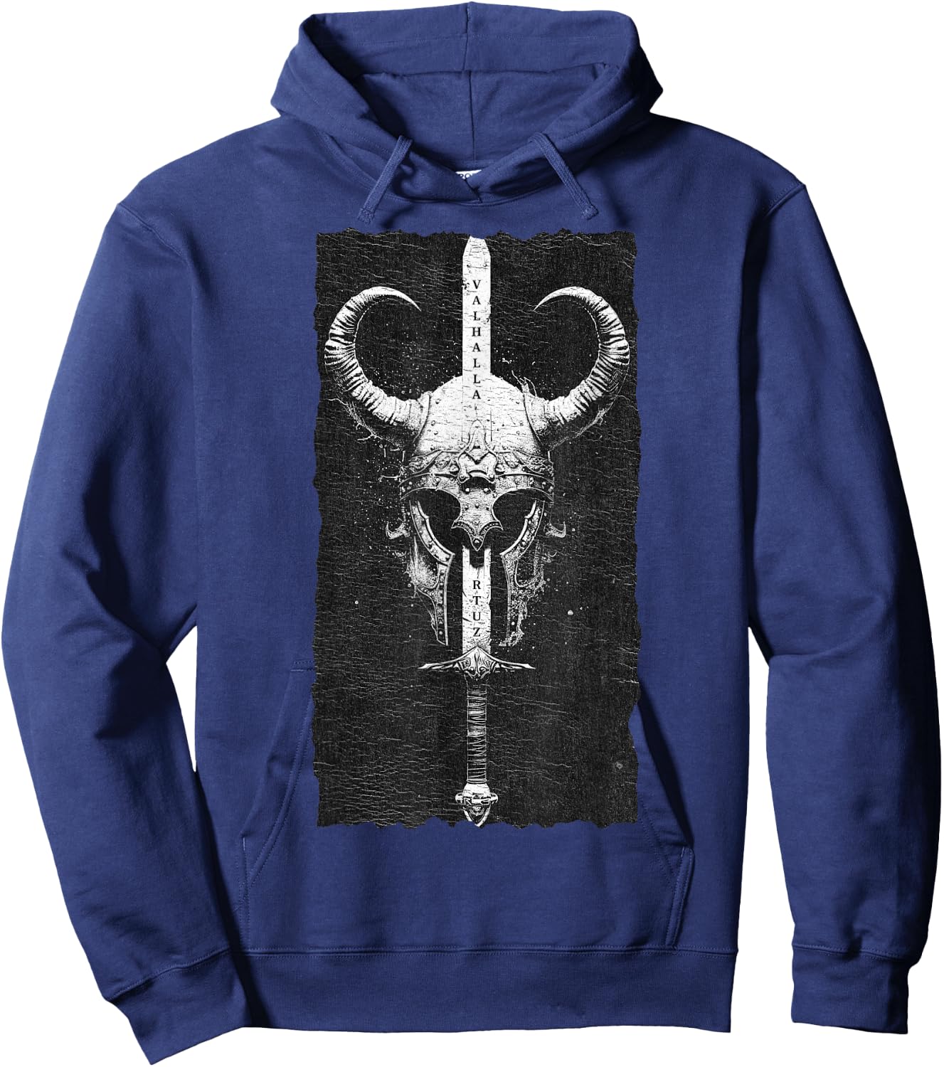 Valhalla Odin Thor Runes Viking Helmet Warrior Viking Hoodie - Hoodie | Navy