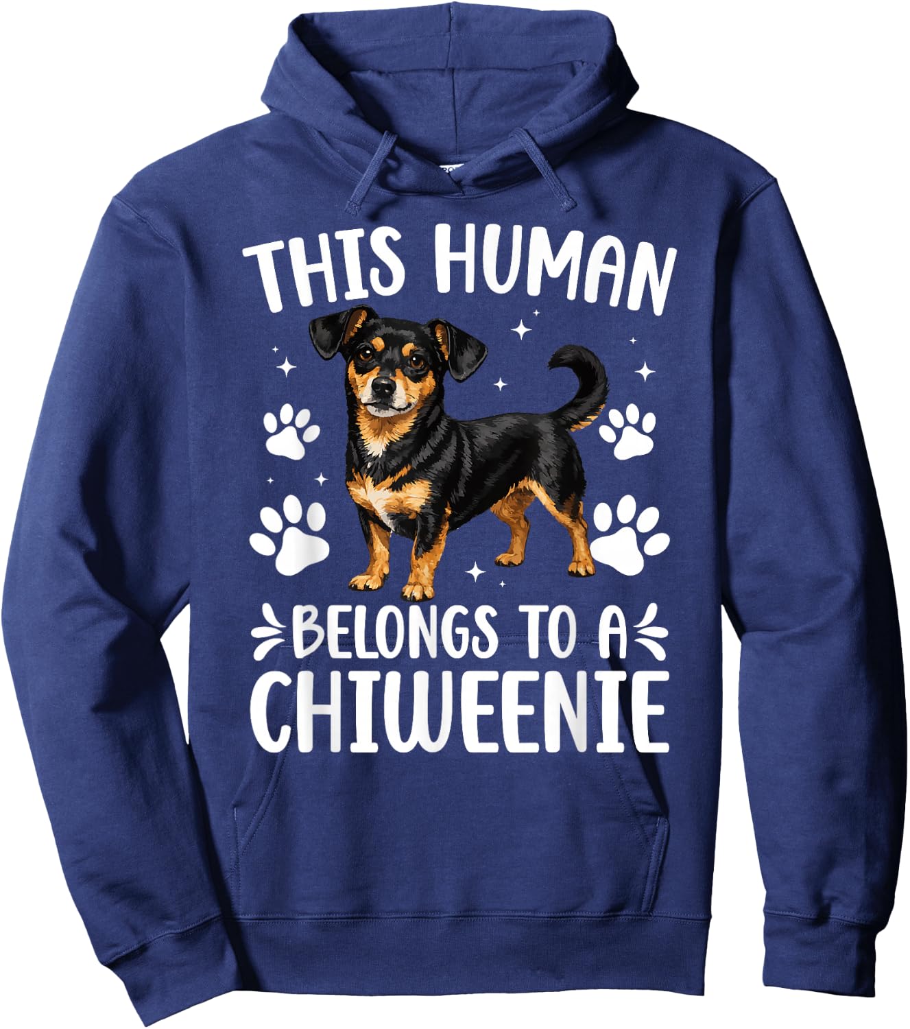 This Human Belongs to A Chiweenie Owner Chiweenie Lover Hoodie - Hoodie | Navy
