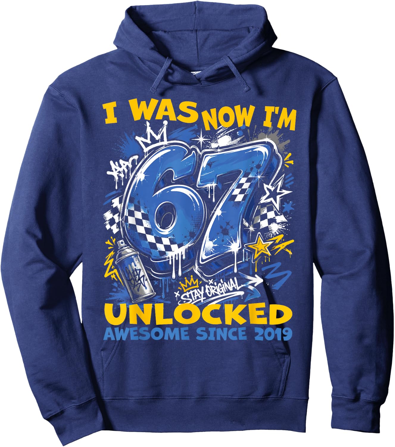 I was 6 Now Im 7 Gamer Boy Birthday Level Up Celebration Fun Hoodie - Hoodie | Navy