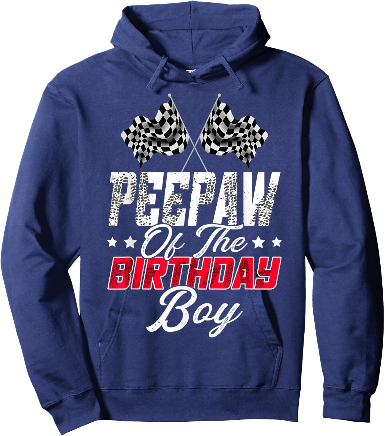 Race Car Peepaw Of The Birthday Boy Racing Family Pit Crew Hoodie - Hoodie | Navy