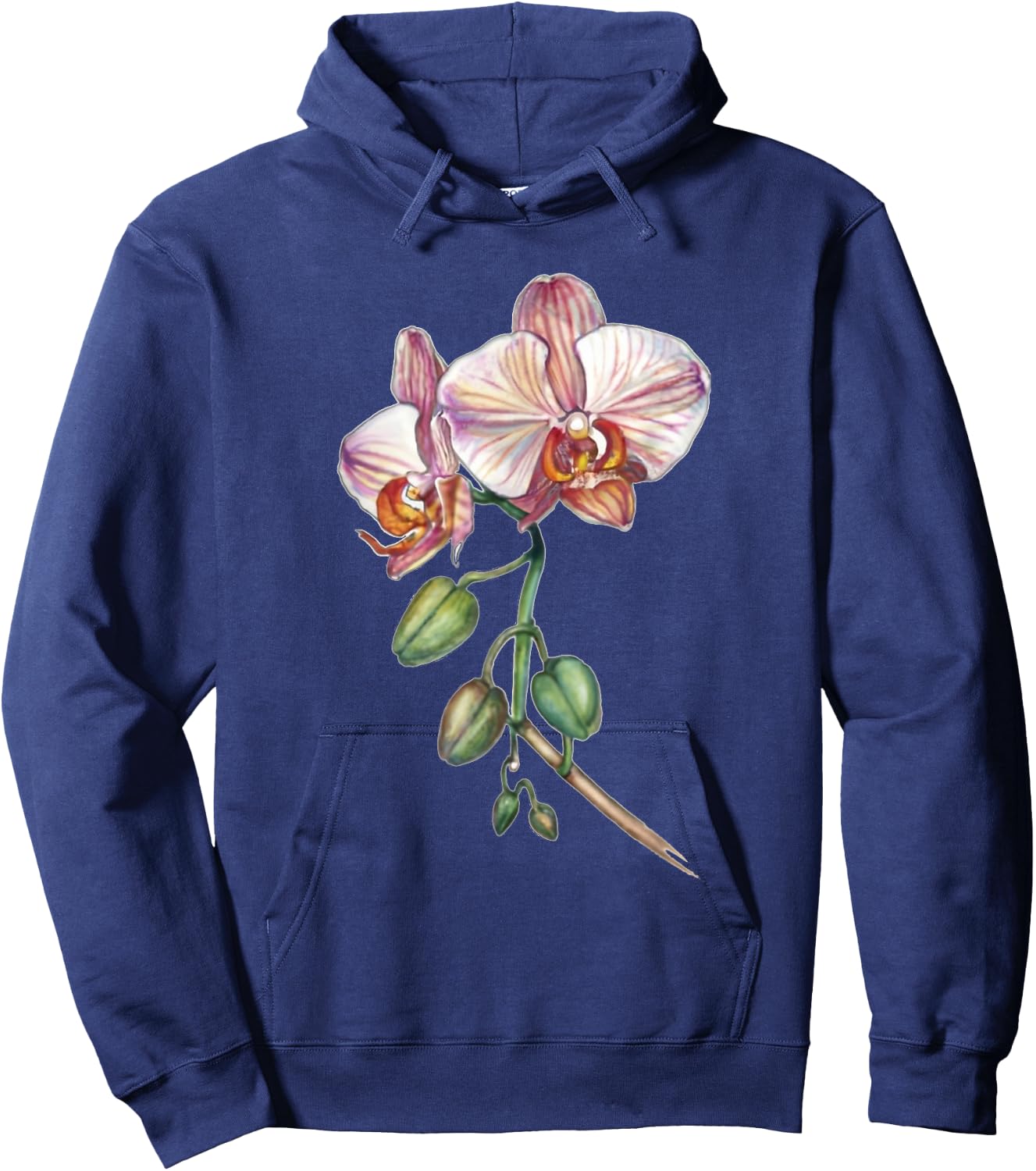 Orchid, butterfly orchid, Phalaenopsis spec. buds Hoodie - Hoodie | Navy