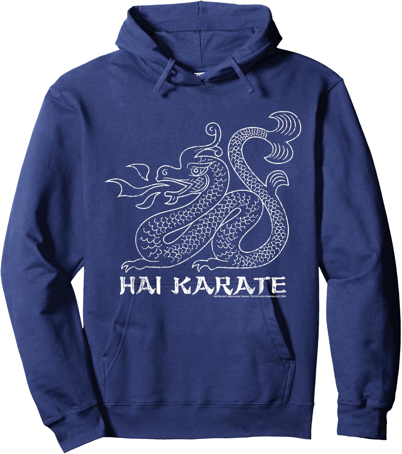 Hai Karate White Dragon Retro Aftershave Hoodie - Hoodie | Navy