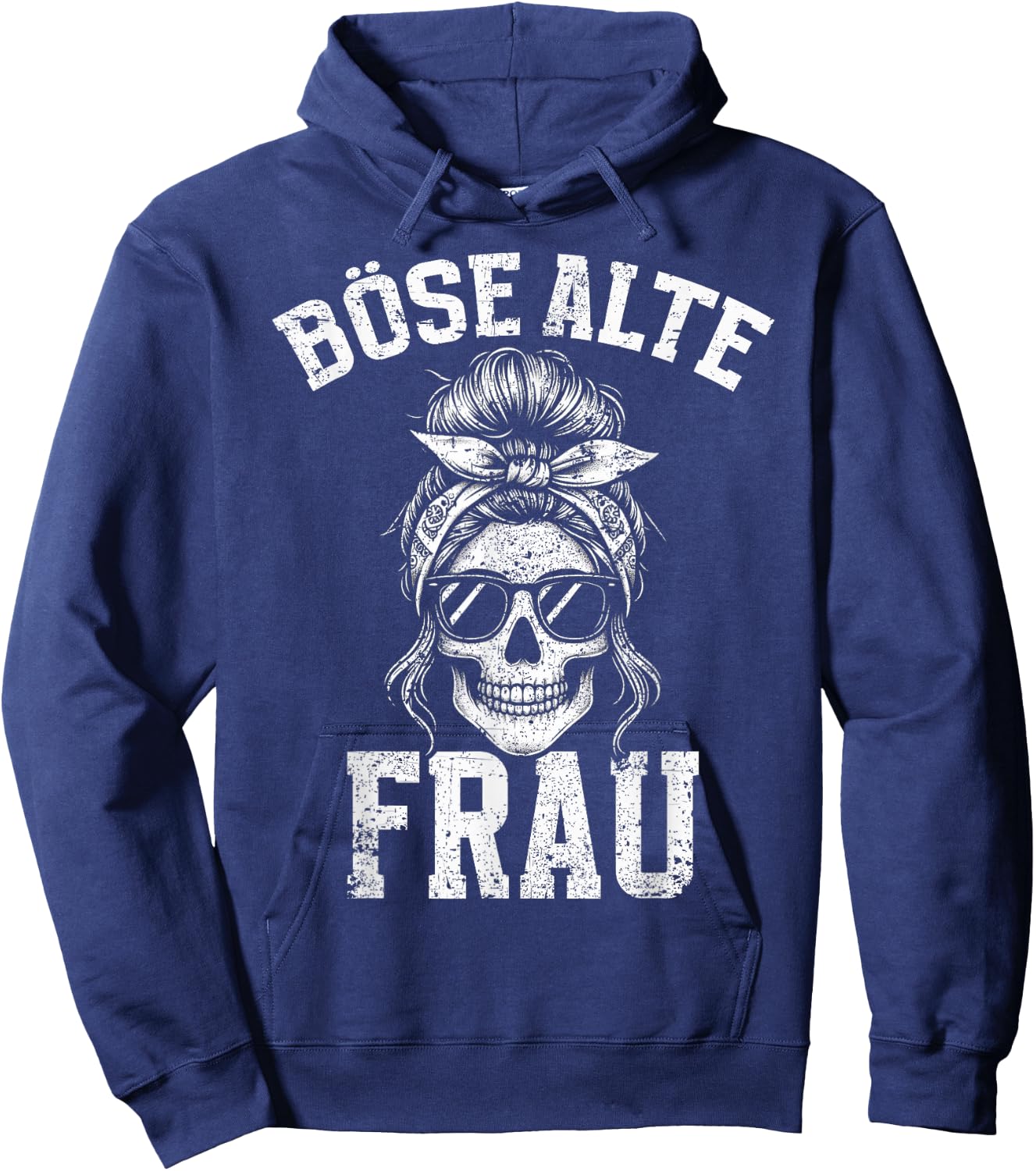 Bad Old Woman Skull Funny Sarcasm Grandma Humour , black Hoodie - Hoodie | Navy