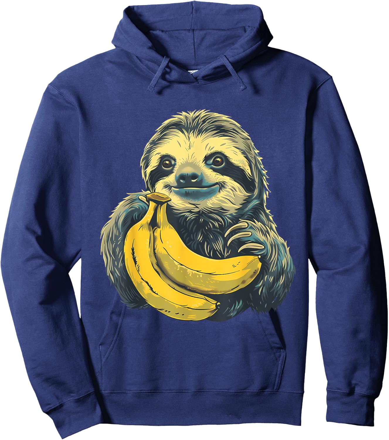 Banana Sloth Watercolor Bananas Fruit Drawing Animal Art Hoodie - Hoodie | Navy