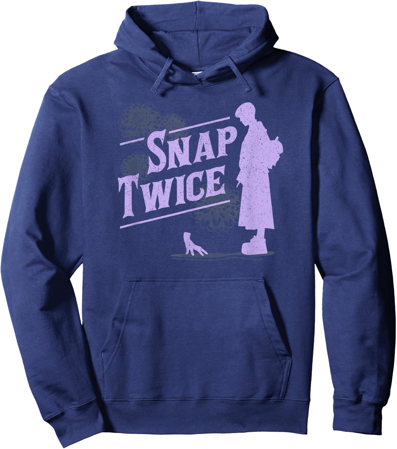 Wednesday Snap Twice Thing & Wednesday Silhouette Logo Hoodie - Hoodie | Navy