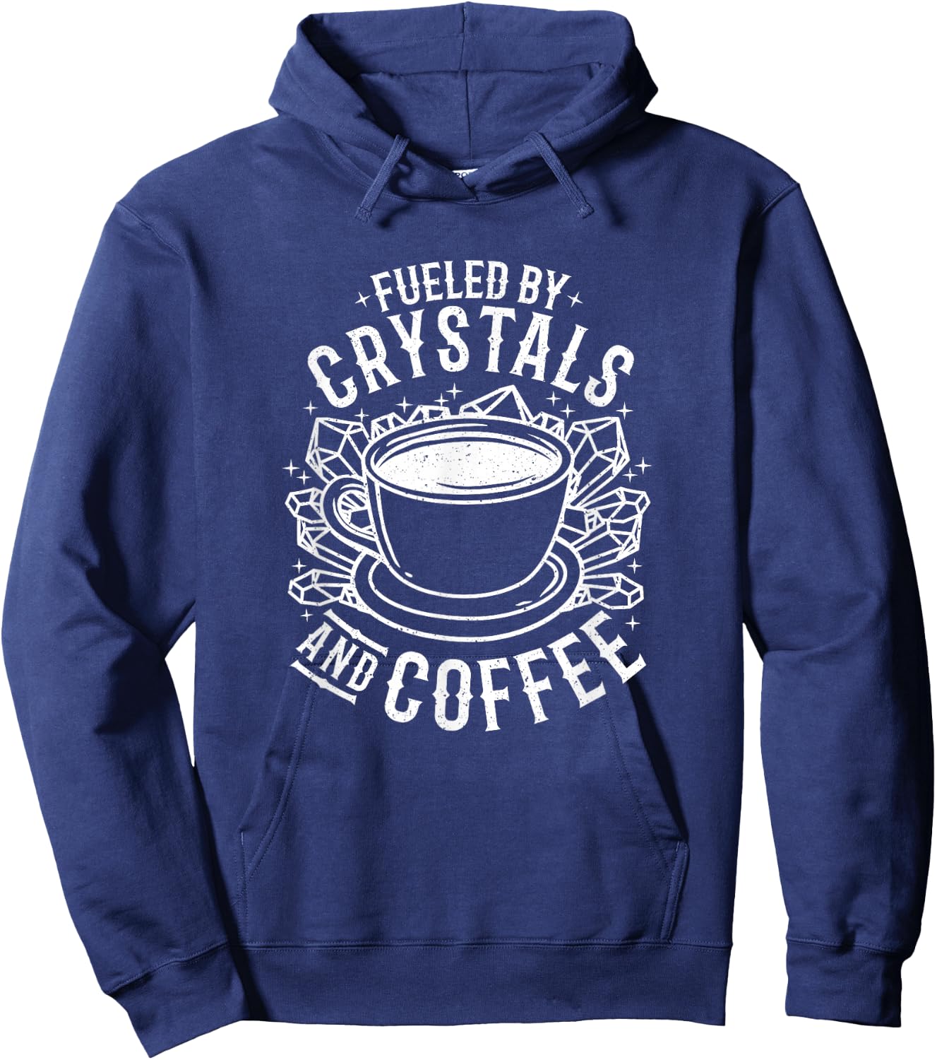 Fueled By Crystals And Coffee I Spirituality Chakra Gemstone Hoodie - Hoodie | Navy
