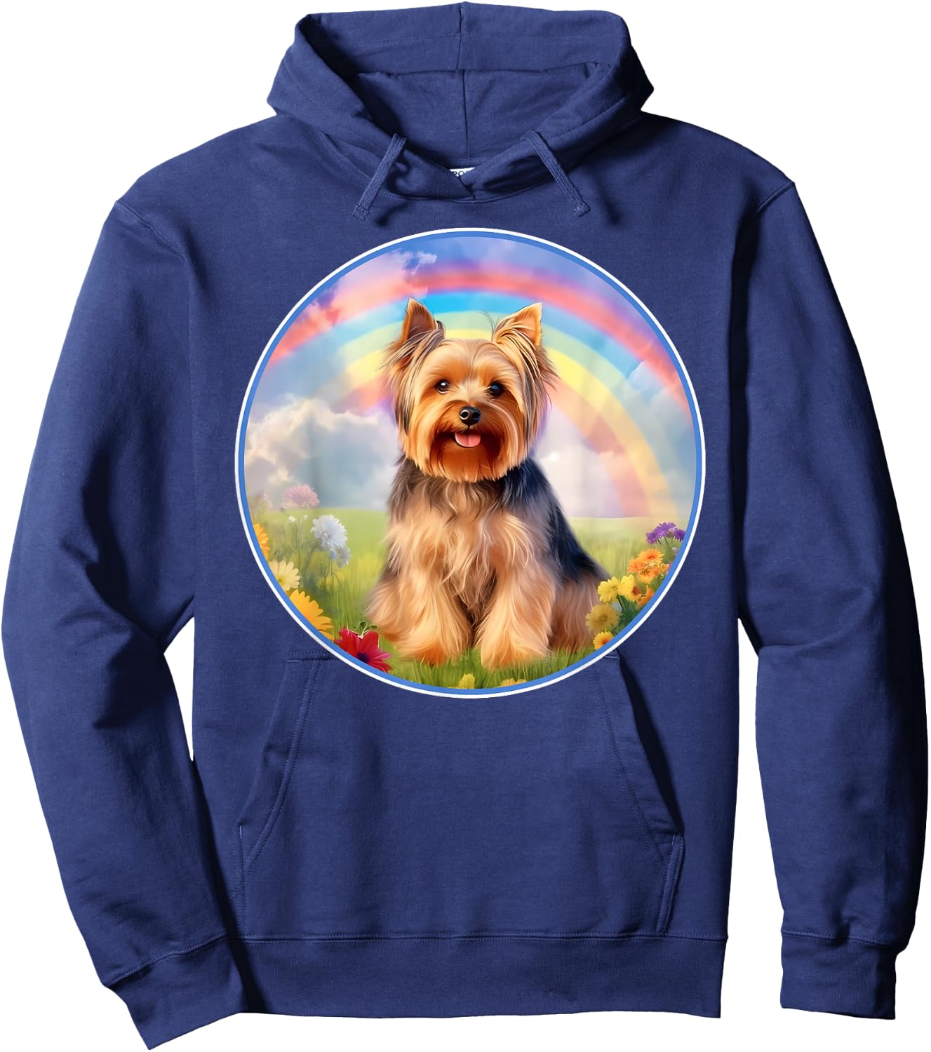 Yorkie Rainbow Bridge Cute Yorkshire Terrier Memorial Hoodie - Hoodie | Navy