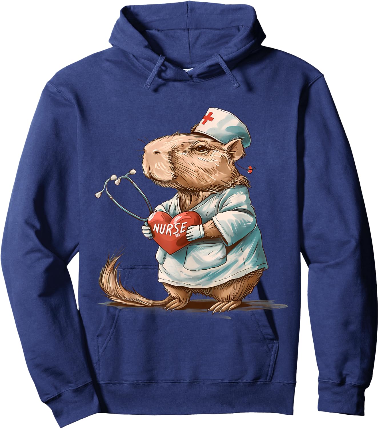 Capybara Stéthoscope d'infirmière Capybara Docteur Hoodie - Hoodie | Navy