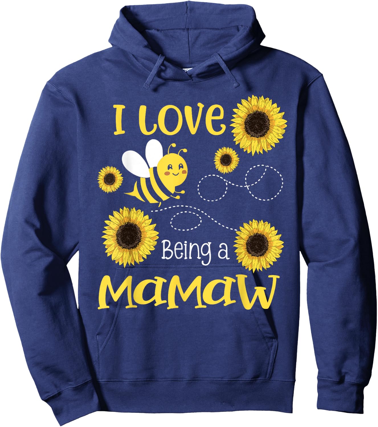 I Love Being A Mamaw Sunflower Bee Lover Hoodie - Hoodie | Navy