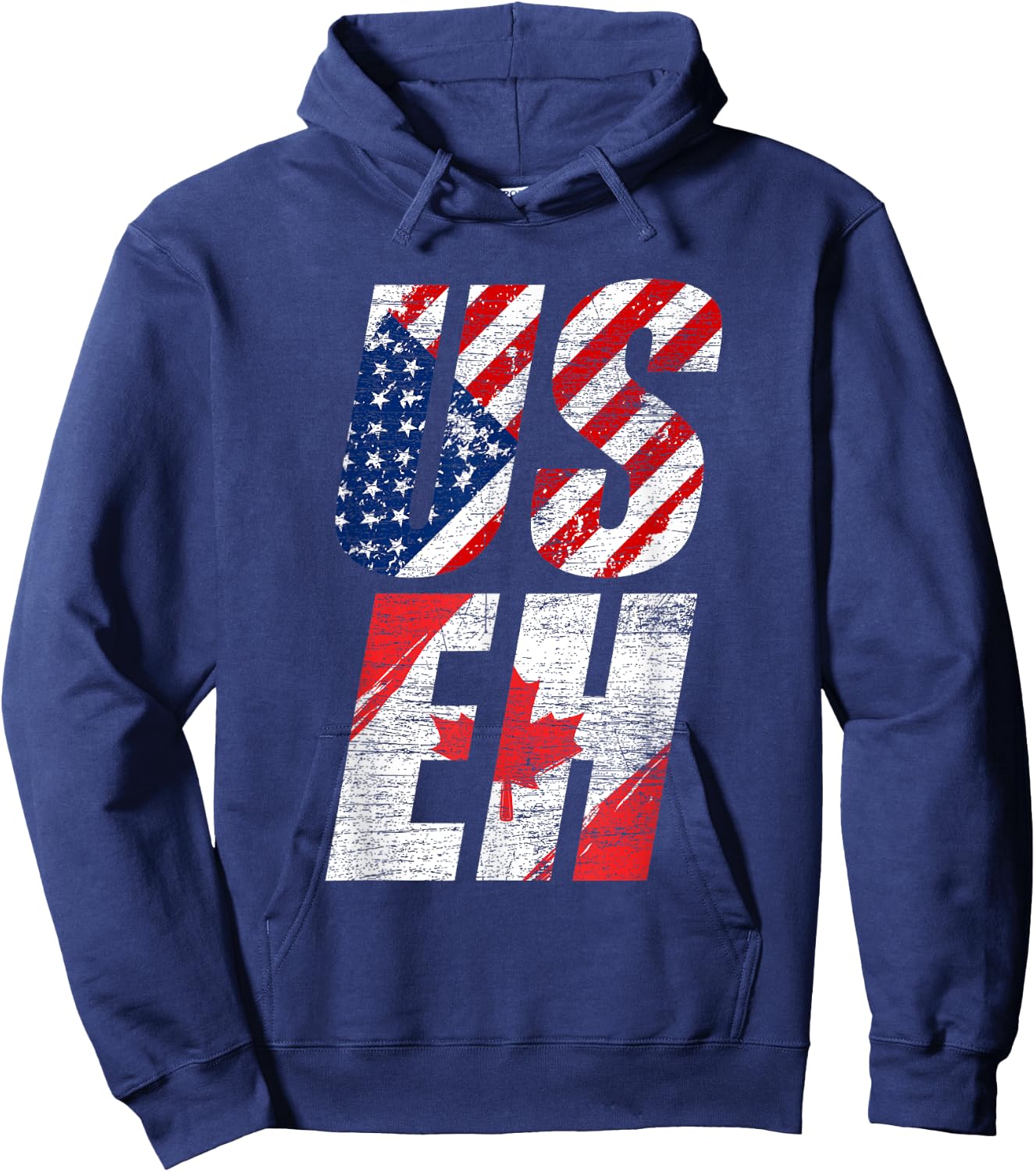 USEH Canadian Flag American USA 4th Of July Canada Hoodie - Hoodie | Navy