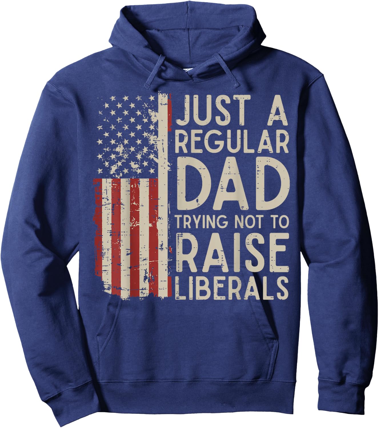 Regular Dad Trying Not to Raise Liberals Funny Fathers Day Hoodie - Hoodie | Navy