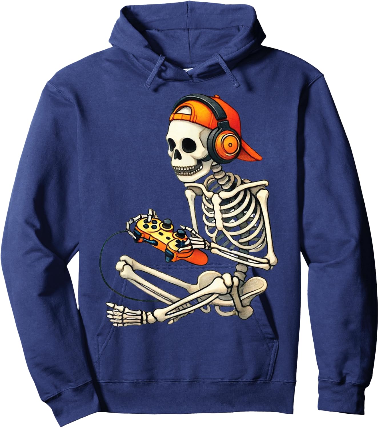 Halloween Skeleton Gamer Video Gaming Boys Men Kids Hoodie - Hoodie | Navy