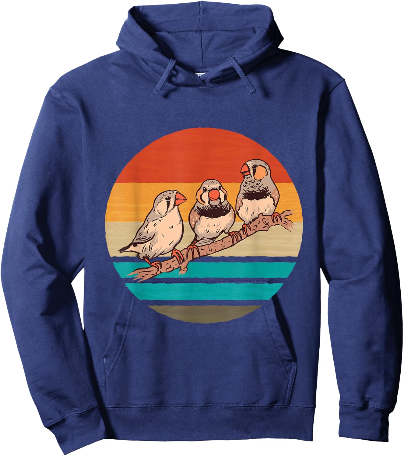 Zebra Finches Birds Retro Ornithologist Zebra Finch Bird Hoodie - Hoodie | Navy