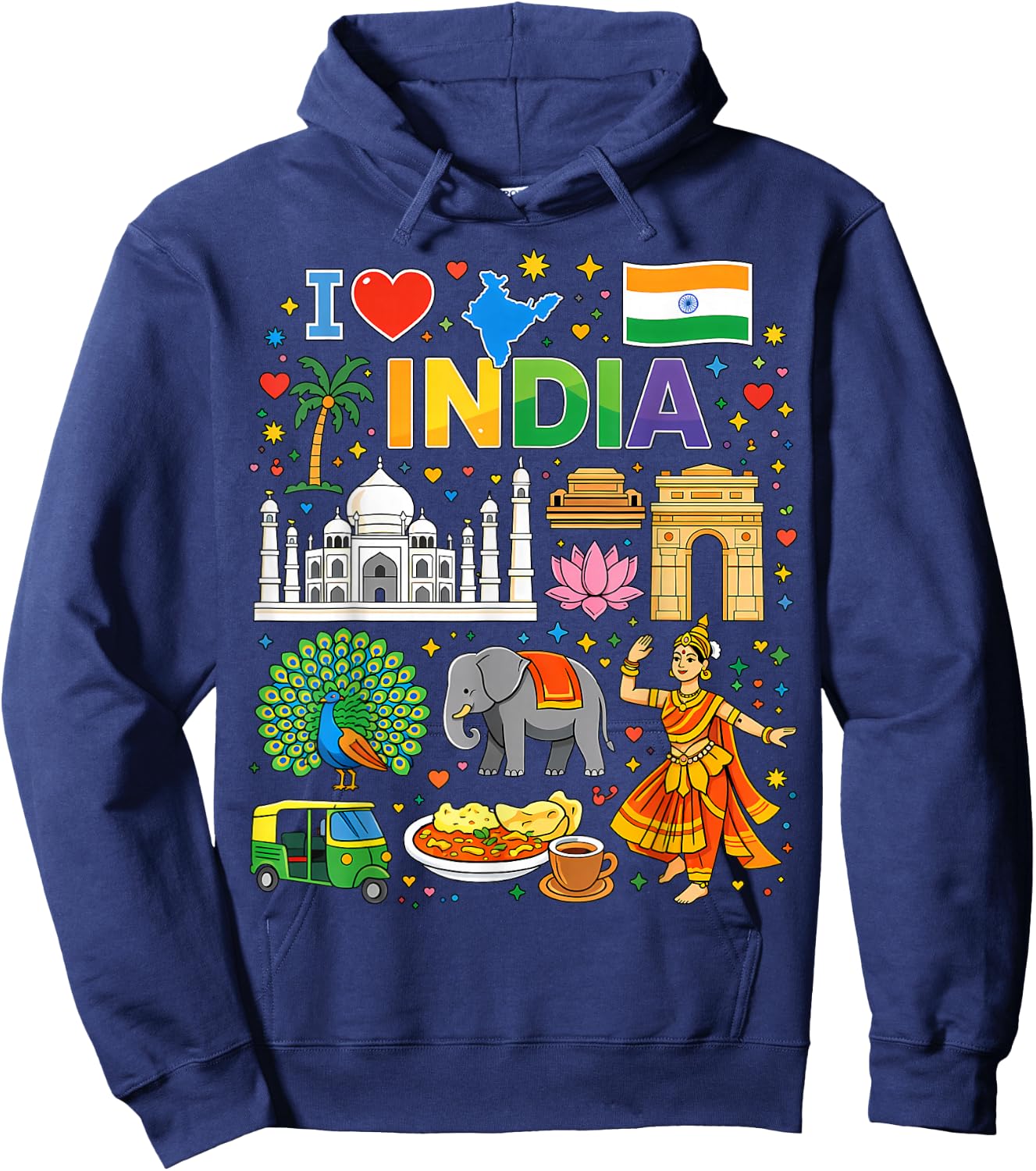 I Love India Reise-Souvenir Indianer Hoodie - Hoodie | Navy
