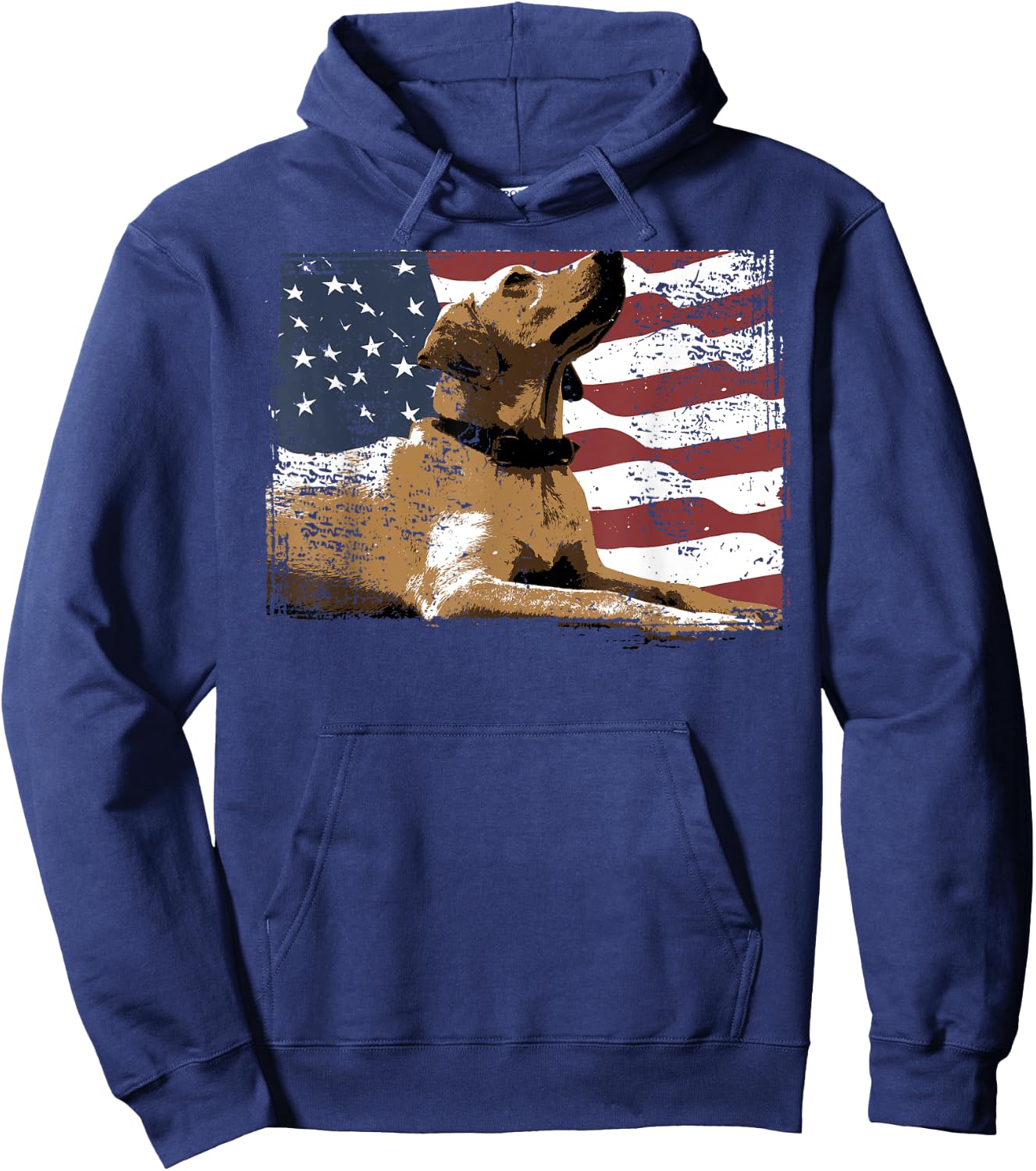 Patriotic USA Flag Black Labrador Gift Lab Owners Men Hoodie - Hoodie | Navy