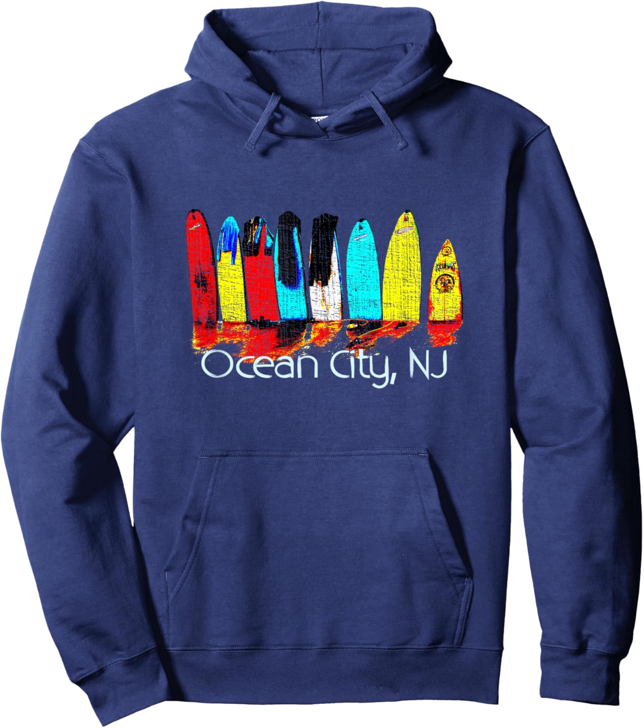 Ocean City New Jersey Surfing Hoodie - Hoodie | Navy