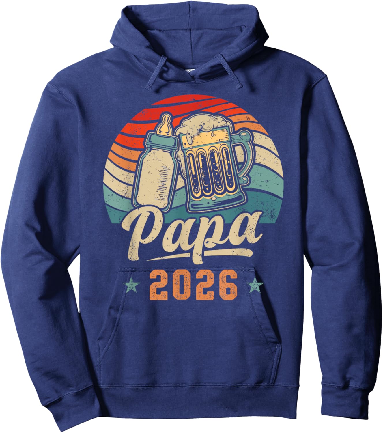 Papa 2026, First Time Father, Father's Day, Fresh Dad Hoodie - Hoodie | Navy
