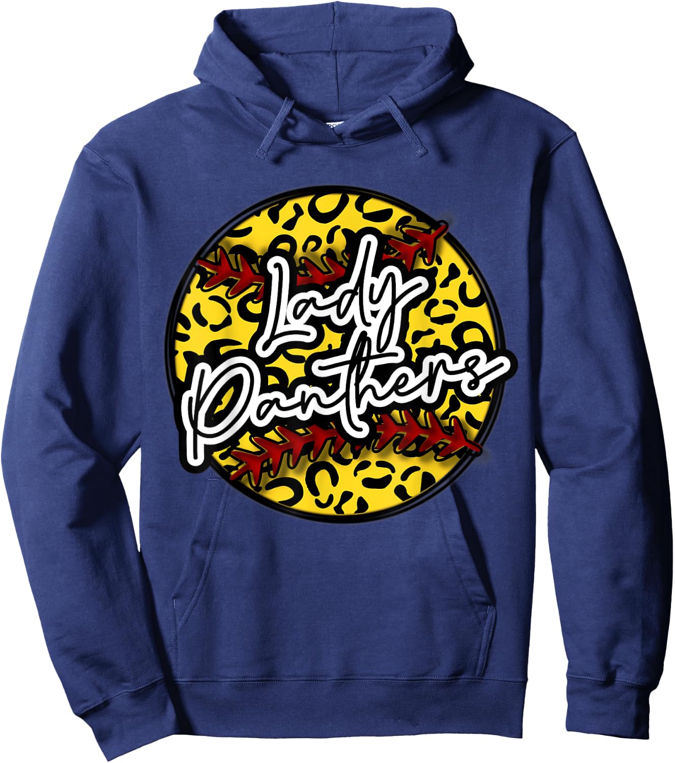 LADY PANTHER Leopard Cheetah Softball Team Trendy Cute Woman Hoodie - Hoodie | Navy