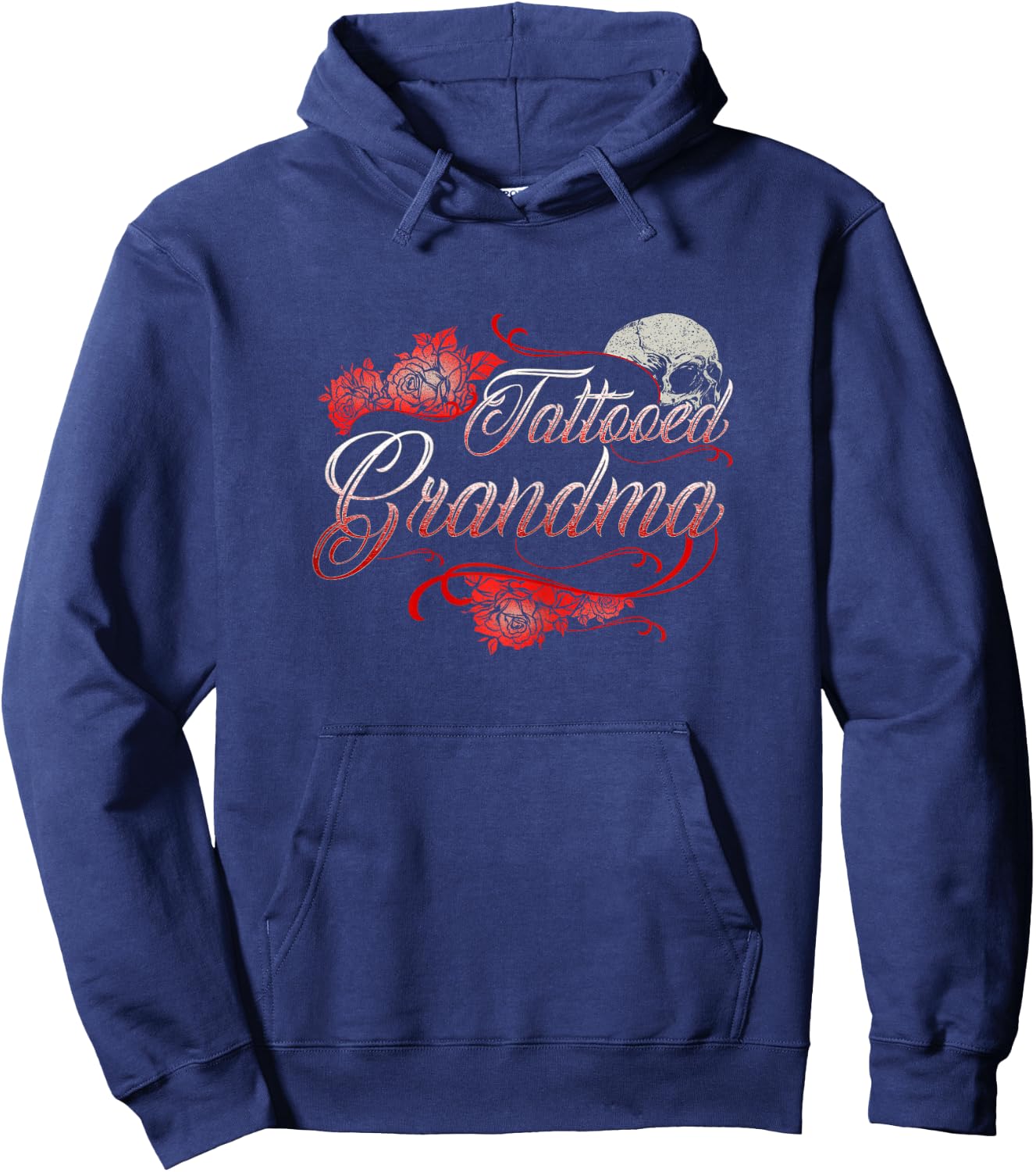 Tattoo Grandma Shirt Cool Tattooed Awesome Inked Rose T Hoodie - Hoodie | Navy