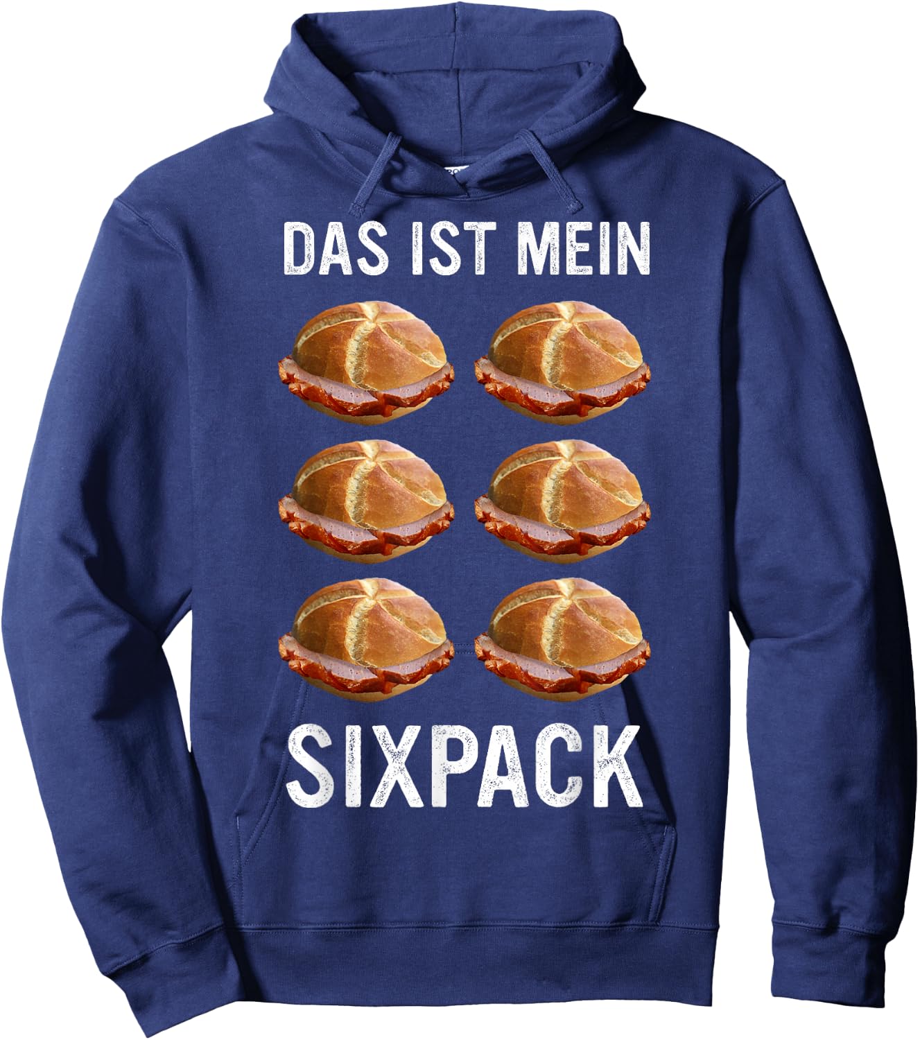 Liver Cheese Bavaria Leberkas Das ist mein Sixpack , black Hoodie - Hoodie | Navy