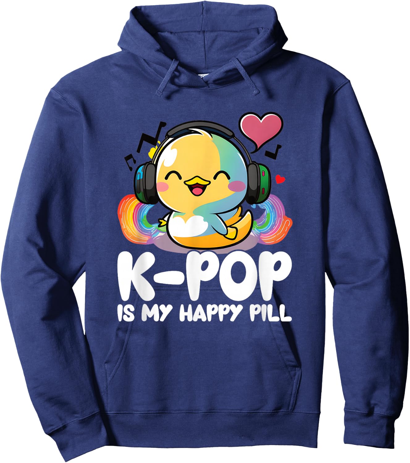 Kpop Fan Happy Pill Duck Merch K-pop Merchandise K Pop Items Hoodie - Hoodie | Navy