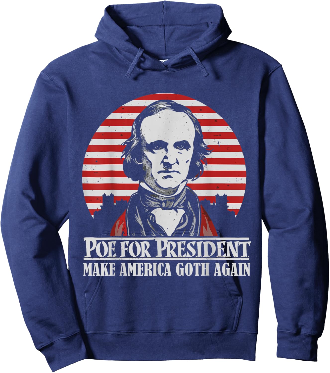 Gothic Edgar Allan Poe for President The Raven Dark Academia Hoodie - Hoodie | Navy