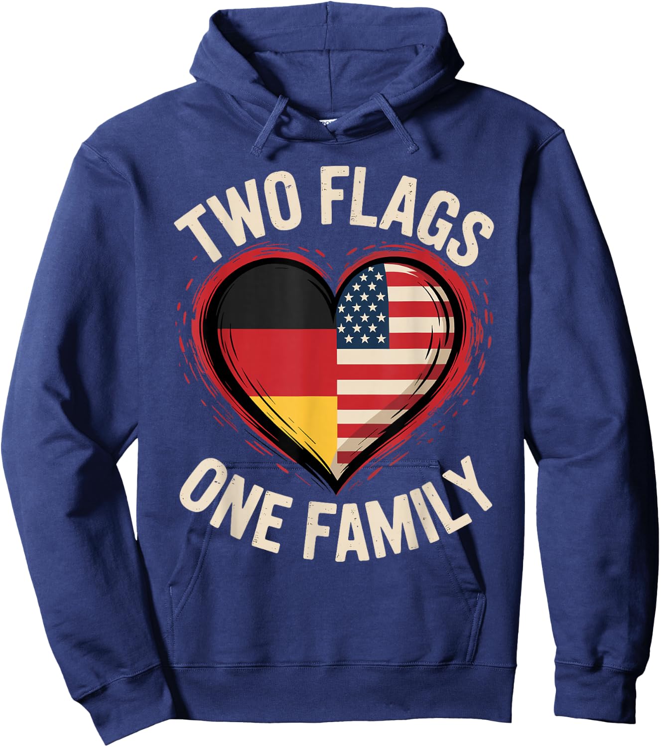 Two Flags One Family American German USA America Germany Hoodie - Hoodie | Navy