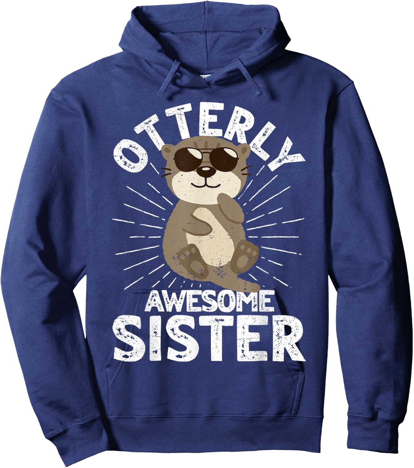 Funny Sister Otterly Awesome Sister Otter Graphic Hoodie - Hoodie | Navy