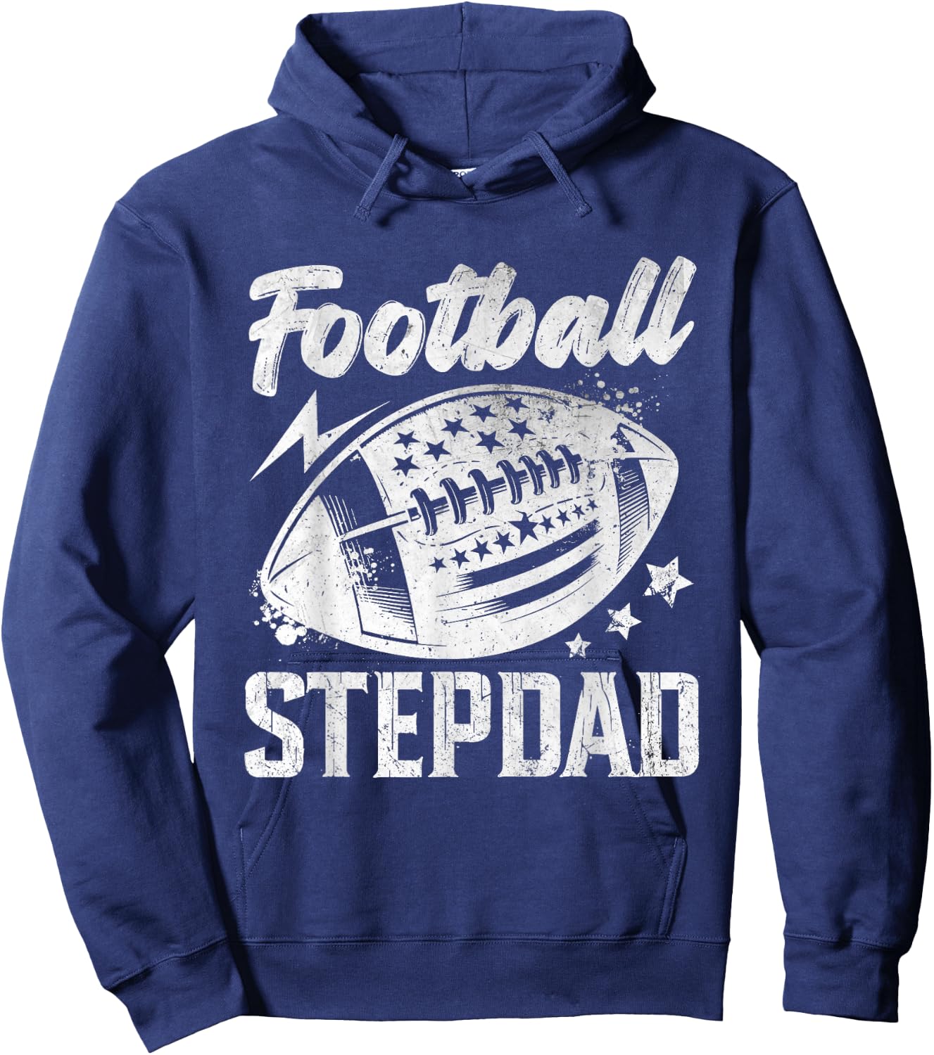 Vintage Football Stepdad Gifts For Father's Day Dad Grandpa Hoodie - Hoodie | Navy
