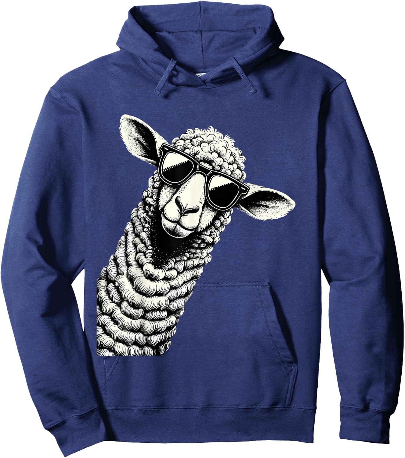 Funny Sheep Wearing Sunglasses for Farmers Sheep Herder Hoodie - Hoodie | Navy