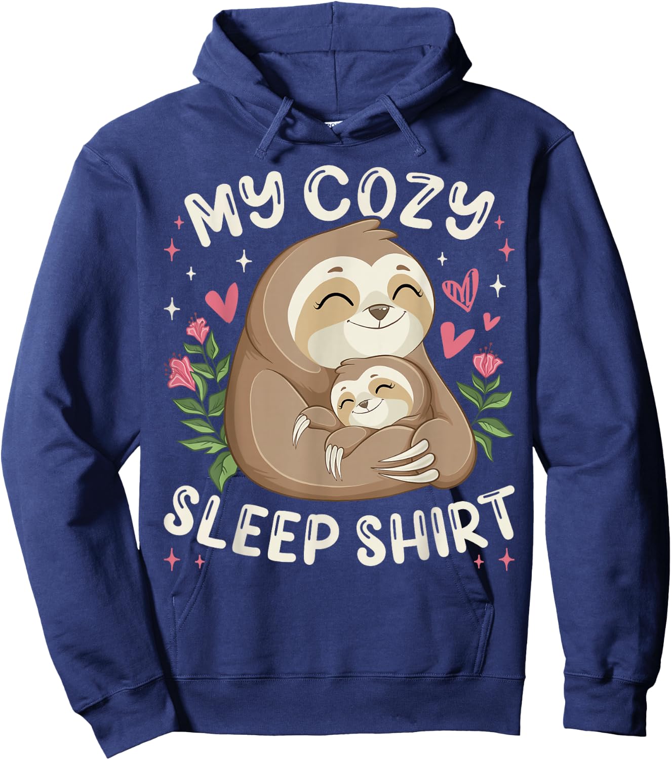 My Cozy Sleep Shirt, Sleeping Sloth with Baby Hoodie - Hoodie | Navy