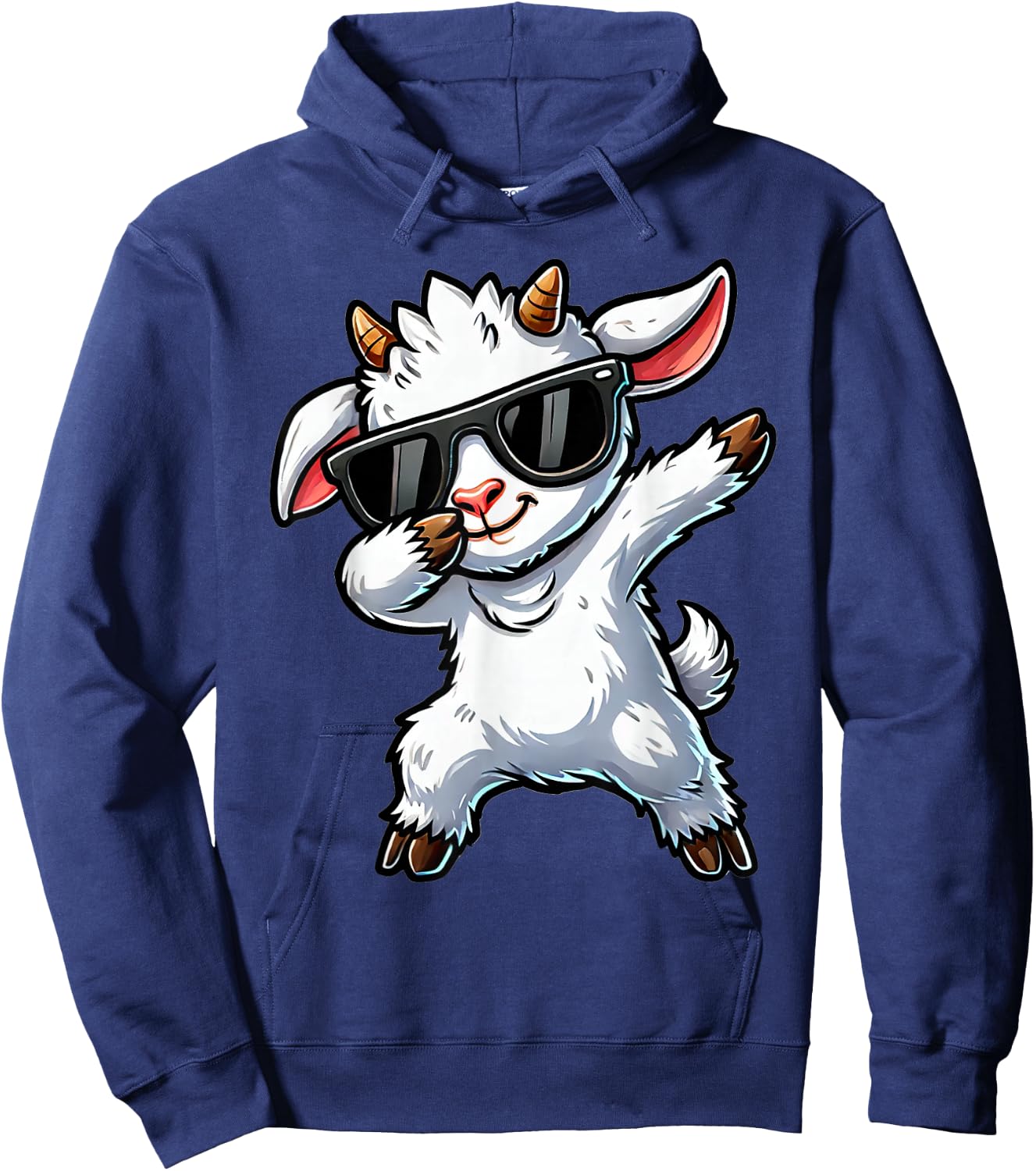 Dabbing Cute Goat | Funny Goat on Dabben Gift Goat , black Hoodie - Hoodie | Navy