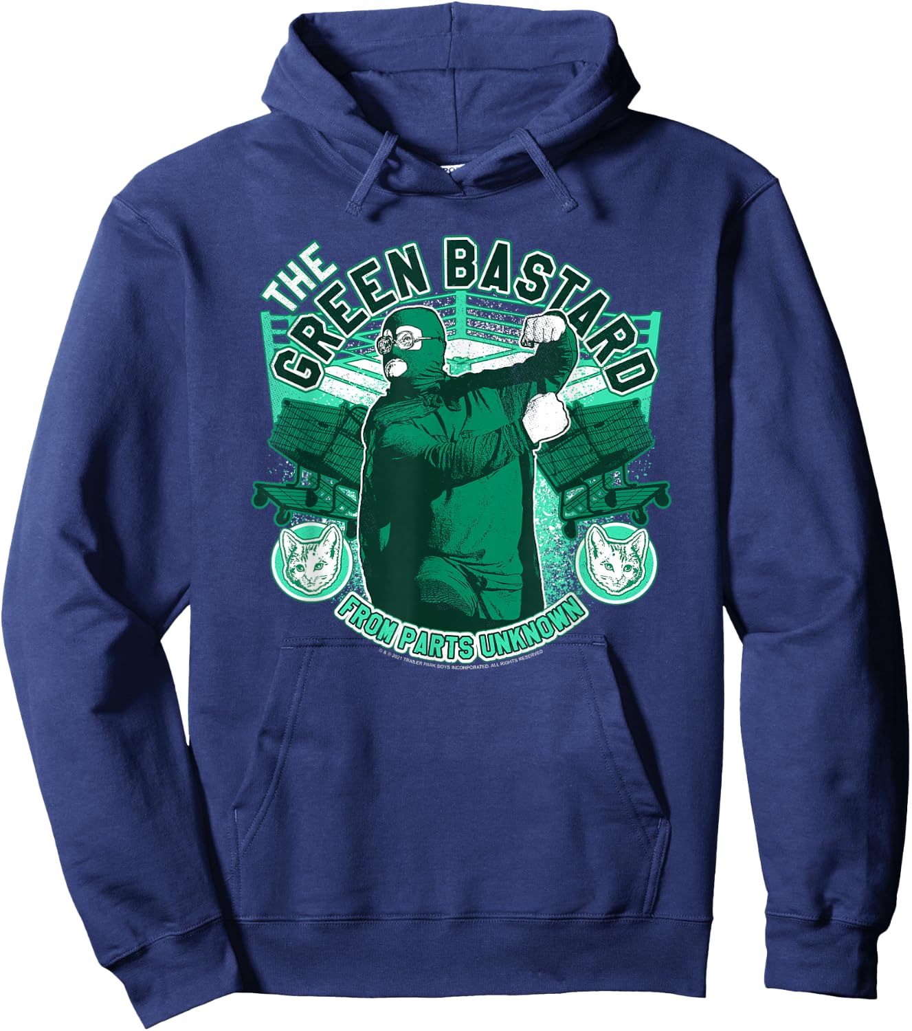 Ripple Junction x Trailer Park Boys The Green Wrestler , Black, S Hoodie - Hoodie | Navy