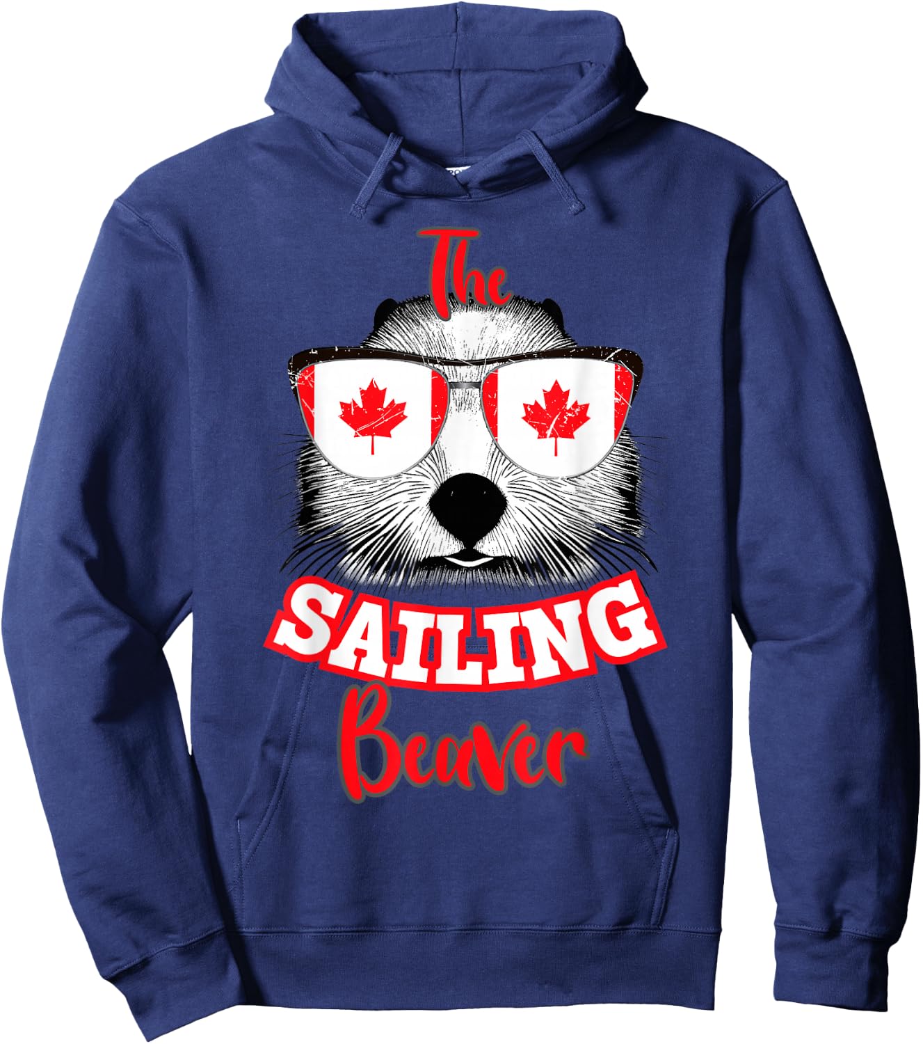 Canadian Flag 1st of July The Sailing Beaver Canada Day Hoodie - Hoodie | Navy
