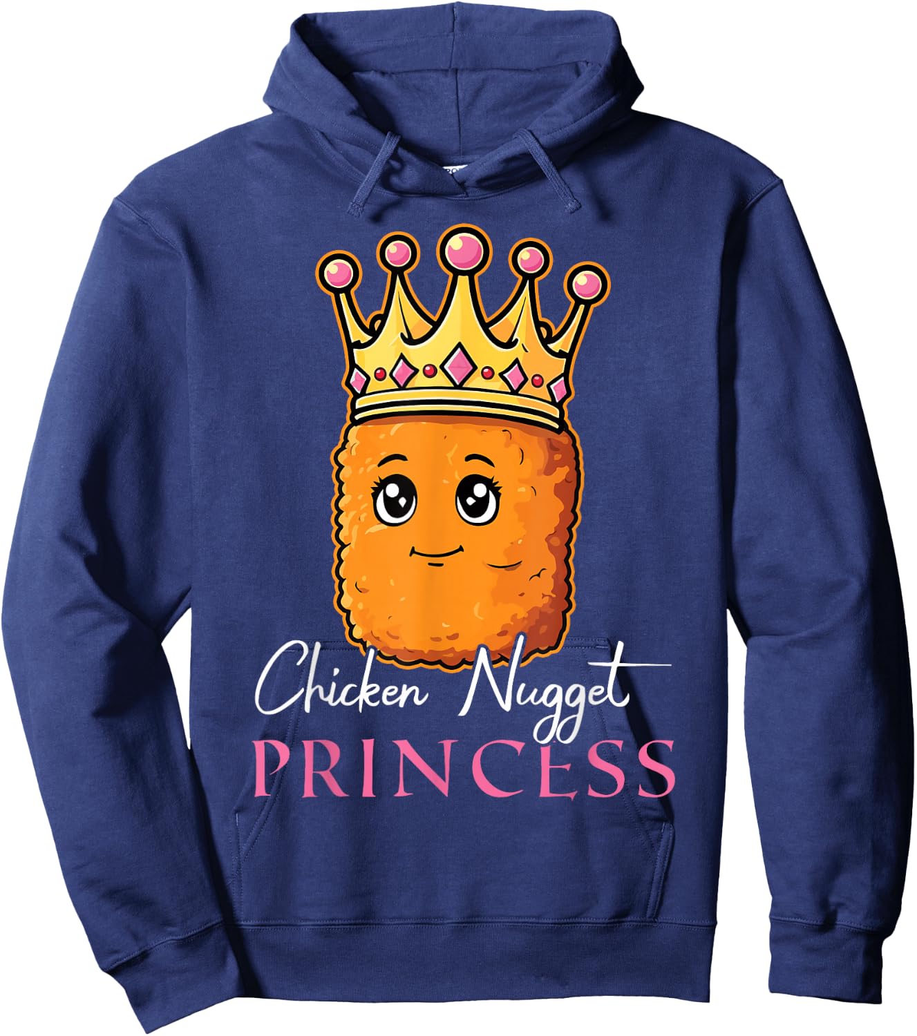 Chicken Nugget Princess Cute Nugget Girl Funny Chicken Hoodie - Hoodie | Navy