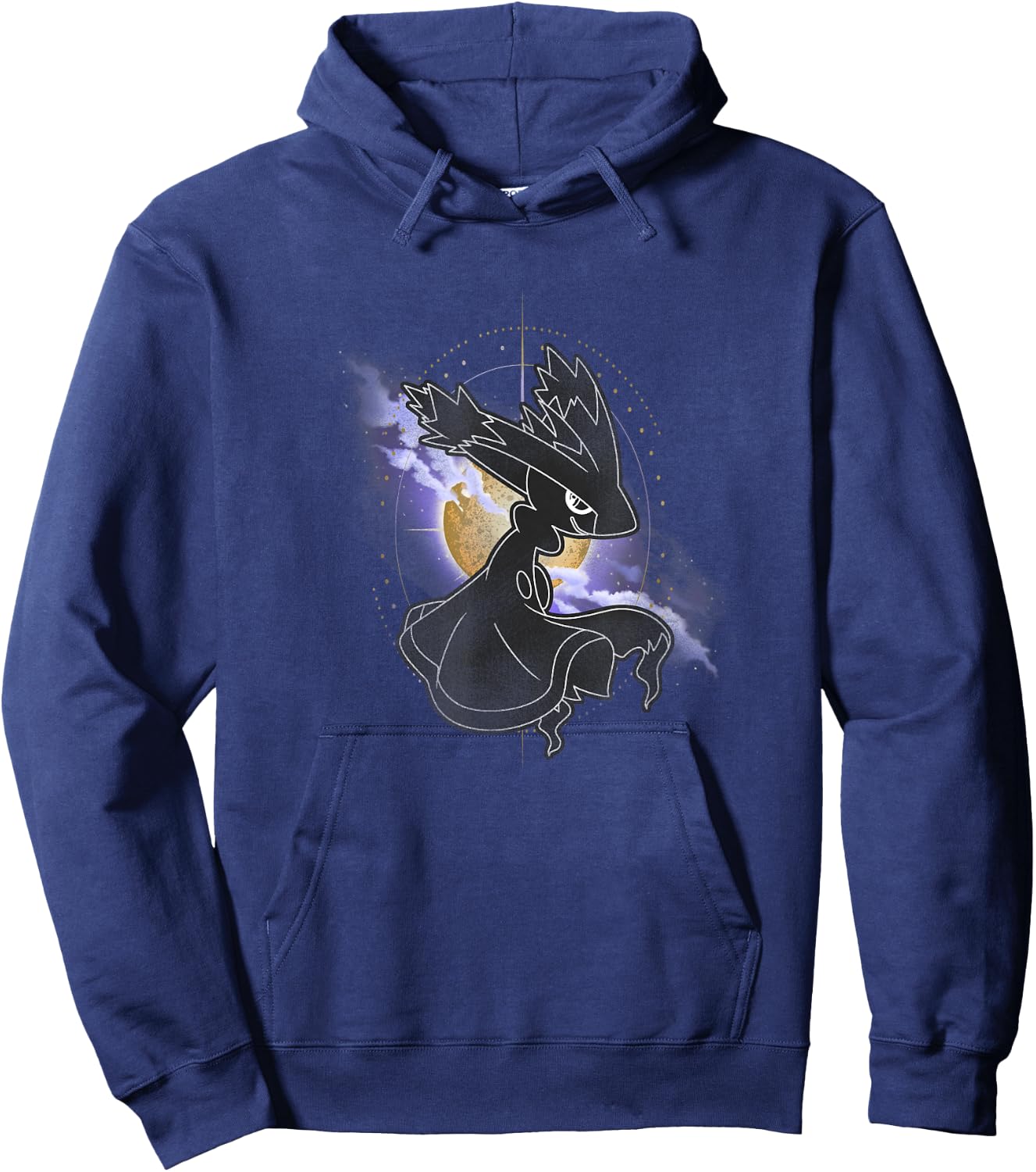 Pokémon Mismagius Dark Spooky Silhouette Moonlight Portrait Hoodie - Hoodie | Navy