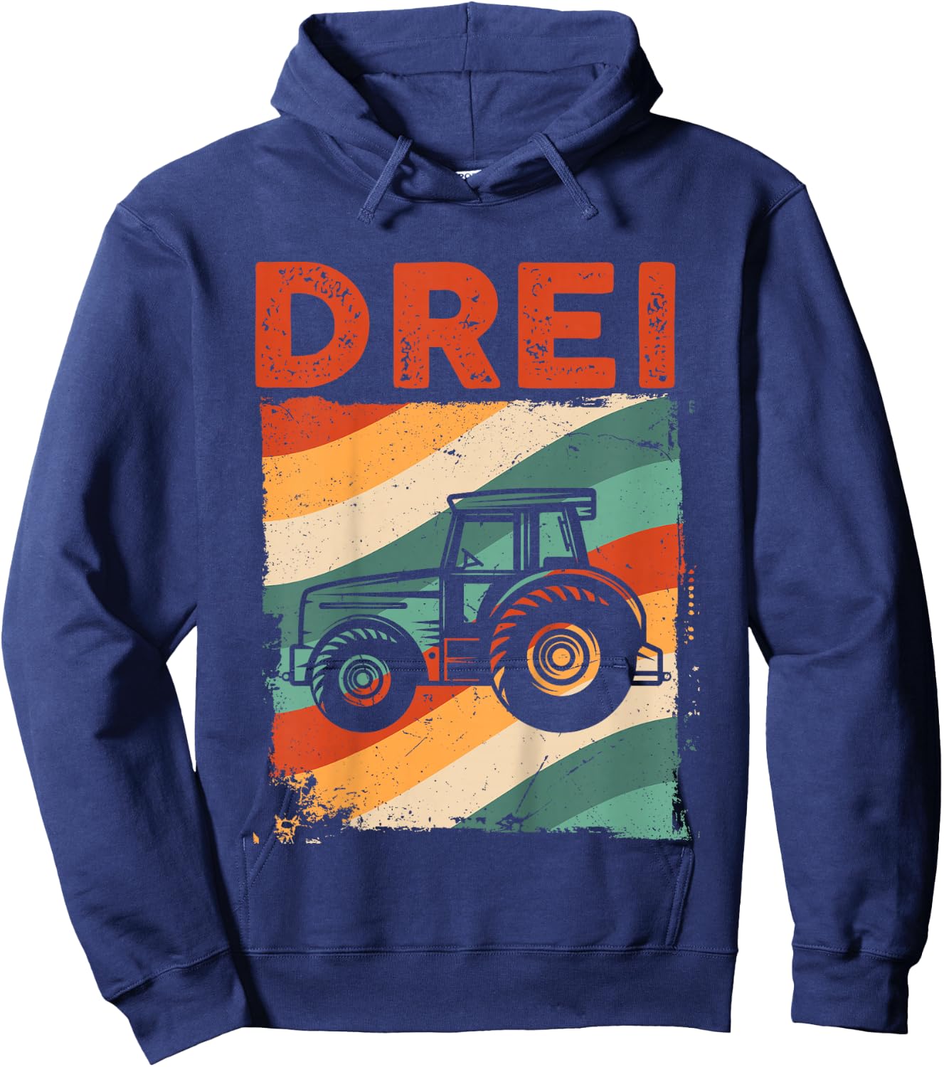 3. Geburtstag Retro Traktor Junge Trecker Bauer Kinder Hoodie - Hoodie | Navy