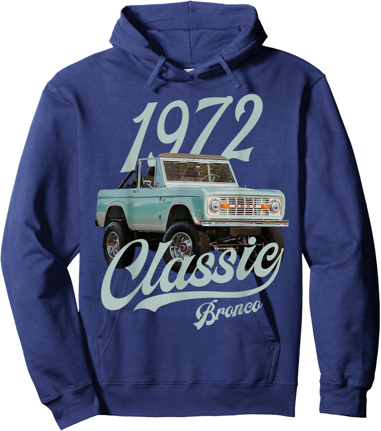 Classic bronco 1972 Blue White Hoodie - Hoodie | Navy