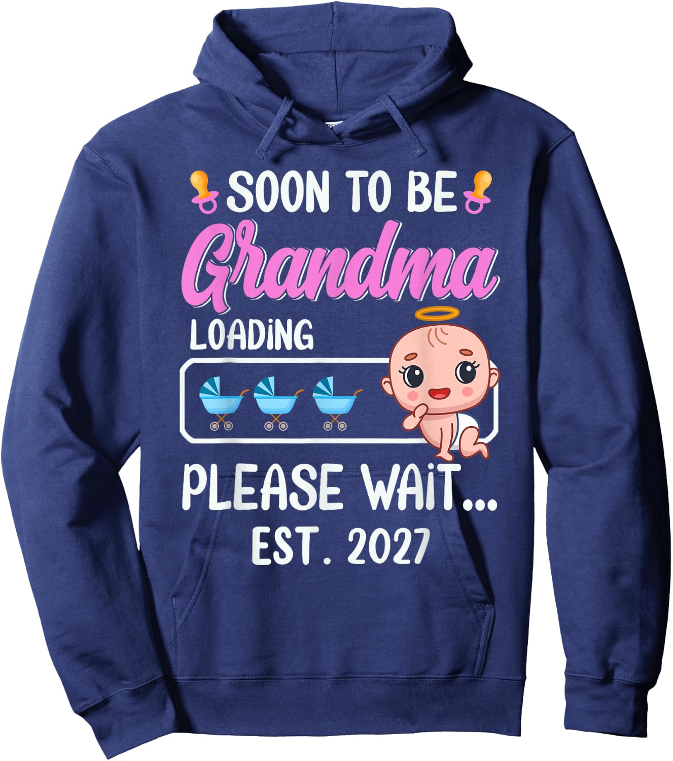 Soon to Be Grandma EST. 2027 2027 Funny Mommy & Mom Hoodie - Hoodie | Navy