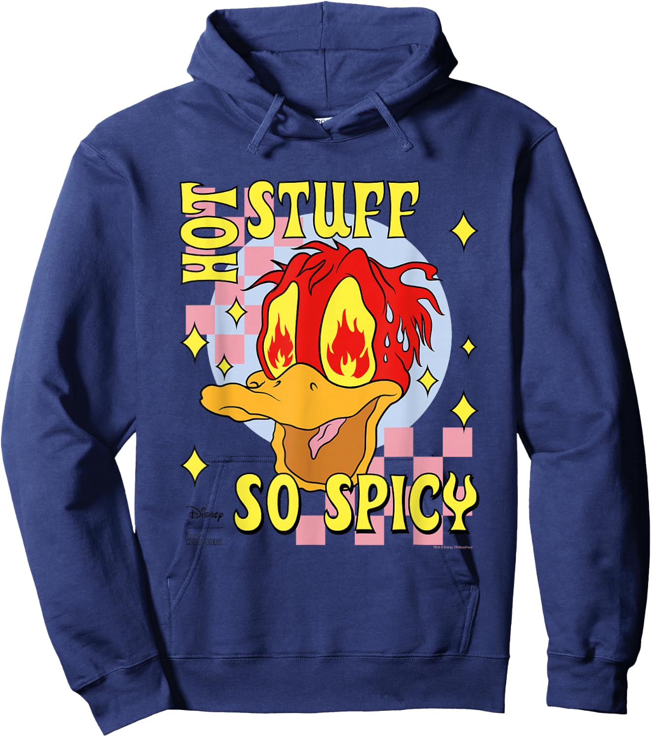 Disney Hot Ones Donald Duck Hot Stuff So Spicy Melting Face Hoodie - Hoodie | Navy