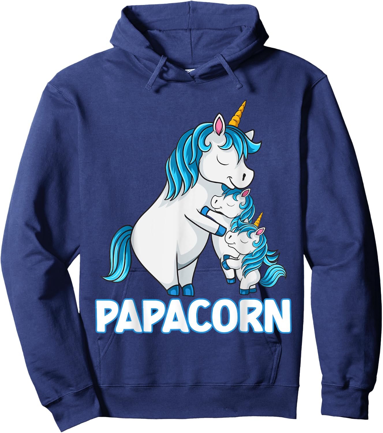 Papacorn is everything I need in my life family Hoodie - Hoodie | Navy