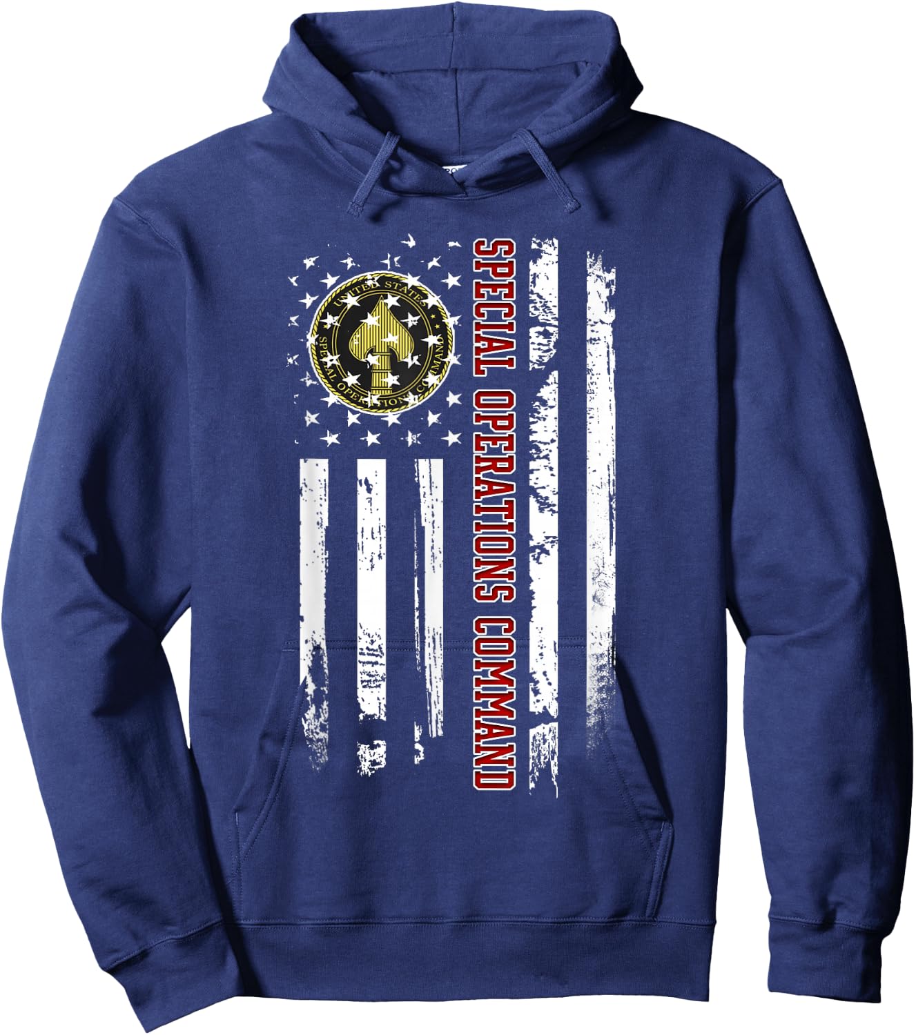 Special Operations Command Veteran American Flag Christmas Hoodie - Hoodie | Navy