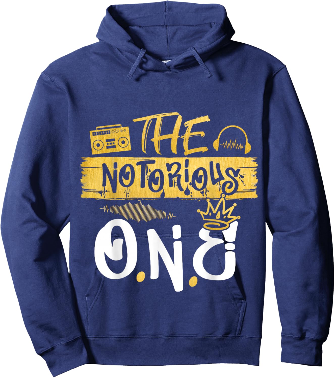 The Notorious One Old School Hip Hop 1st Birthday Hoodie - Hoodie | Navy