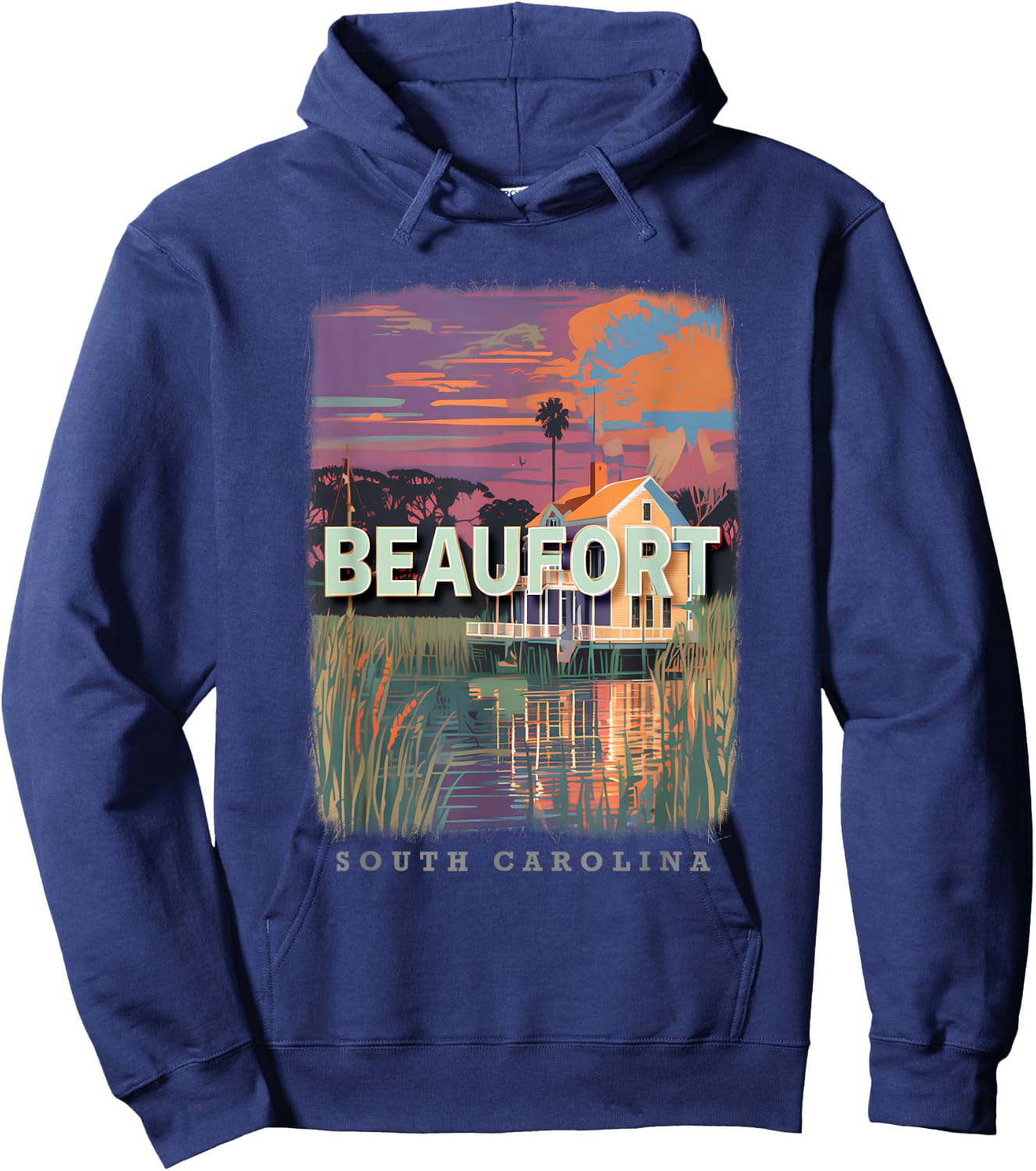 Beaufort South Carolina SC Lowcountry Charm SD918 Hoodie - Hoodie | Navy